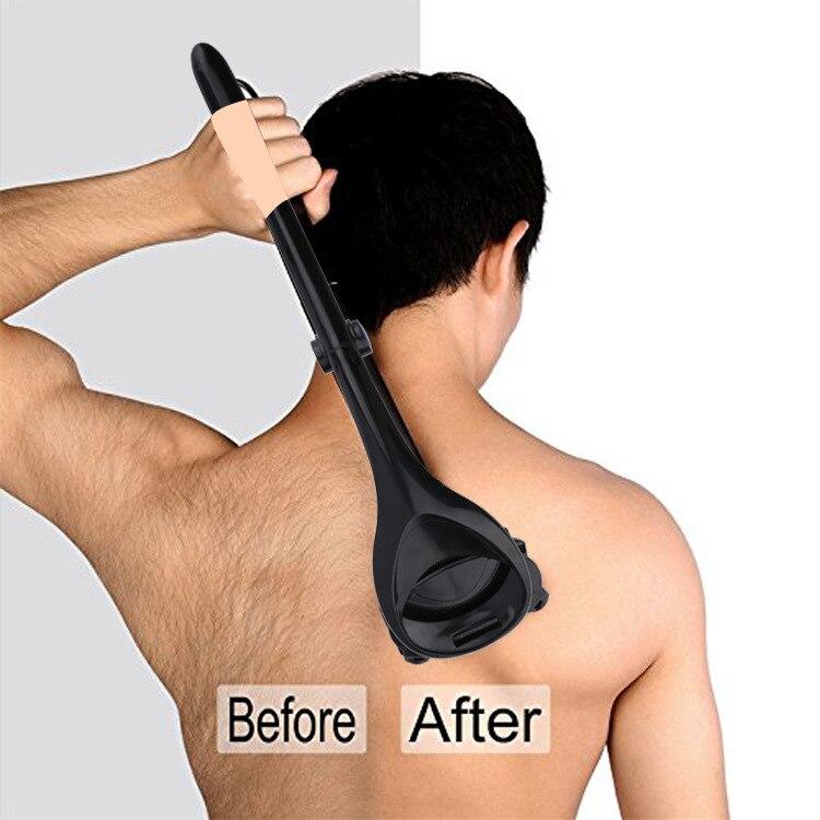 Men's Back Shaver With Two Blade Heads And Retractable Handle