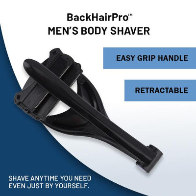 Men's Back Shaver With Two Blade Heads And Retractable Handle