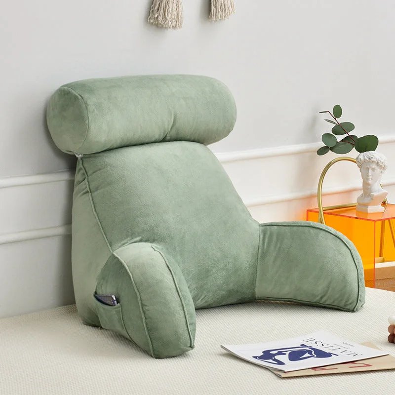 Backrest Pillow With Arms Adjustable Headrest Neck Support Cushion
