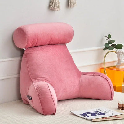 Backrest Pillow With Arms Adjustable Headrest Neck Support Cushion