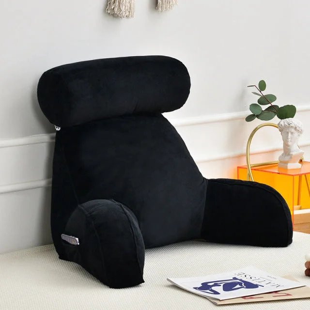 Backrest Pillow With Arms Adjustable Headrest Neck Support Cushion