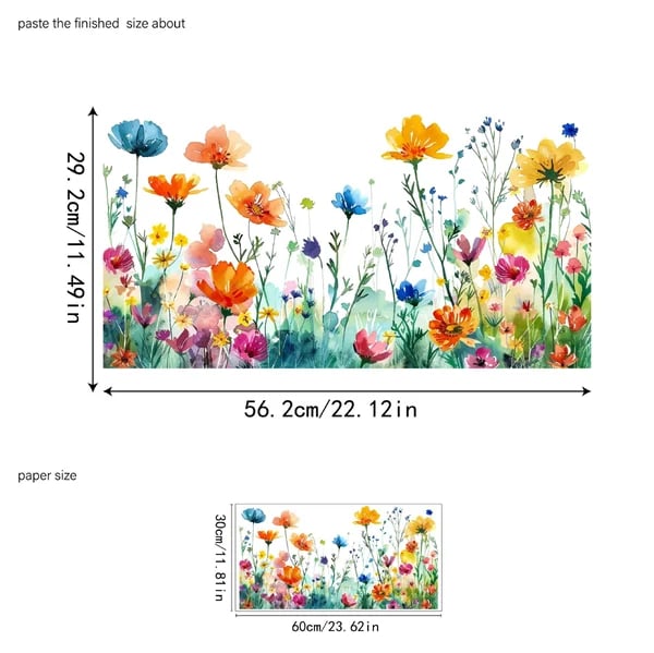 Colorful Floral Window Sticker Bouquet Cut To Size Easily