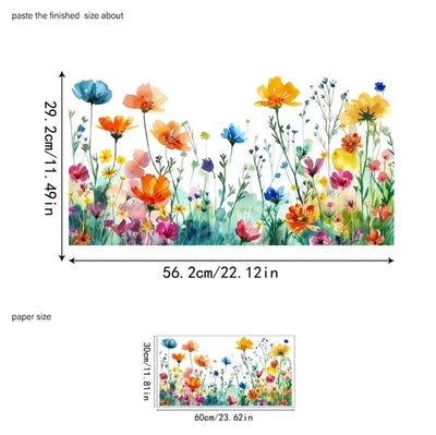 Colorful Floral Window Sticker Bouquet Cut To Size Easily