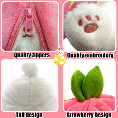 Strawberry Bunny Plush Toy Cute Little Rabbit Fruit Doll Plush
