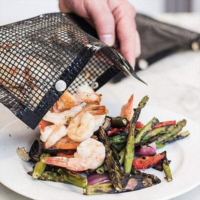 BBQ Mesh Grilling Bag Reusable Non Stick Cooking Grill Basket