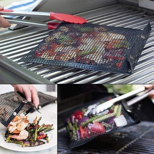 BBQ Mesh Grilling Bag Reusable Non Stick Cooking Grill Basket