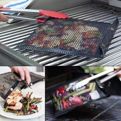BBQ Mesh Grilling Bag Reusable Non Stick Cooking Grill Basket