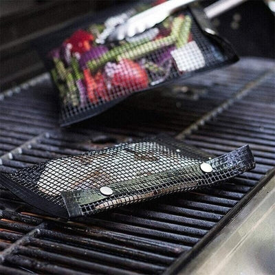 BBQ Mesh Grilling Bag Reusable Non Stick Cooking Grill Basket