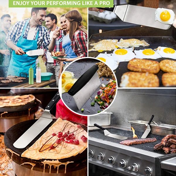 BBQ Spatula And Holder Set For Griddle Camping Outdoor Cooking