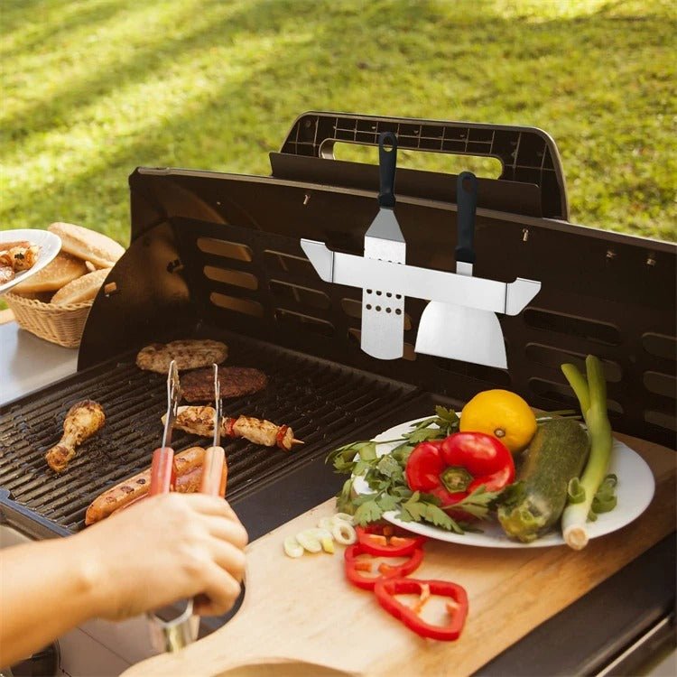 BBQ Spatula And Holder Set For Griddle Camping Outdoor Cooking