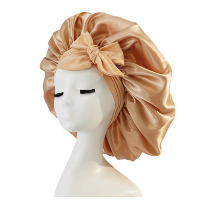 Layered Satin Hair Bonnet For Smooth Hair Care And Protection