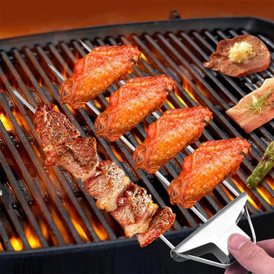 3 Way Grill Skewers Set For Versatile Outdoor Barbecue Cooking
