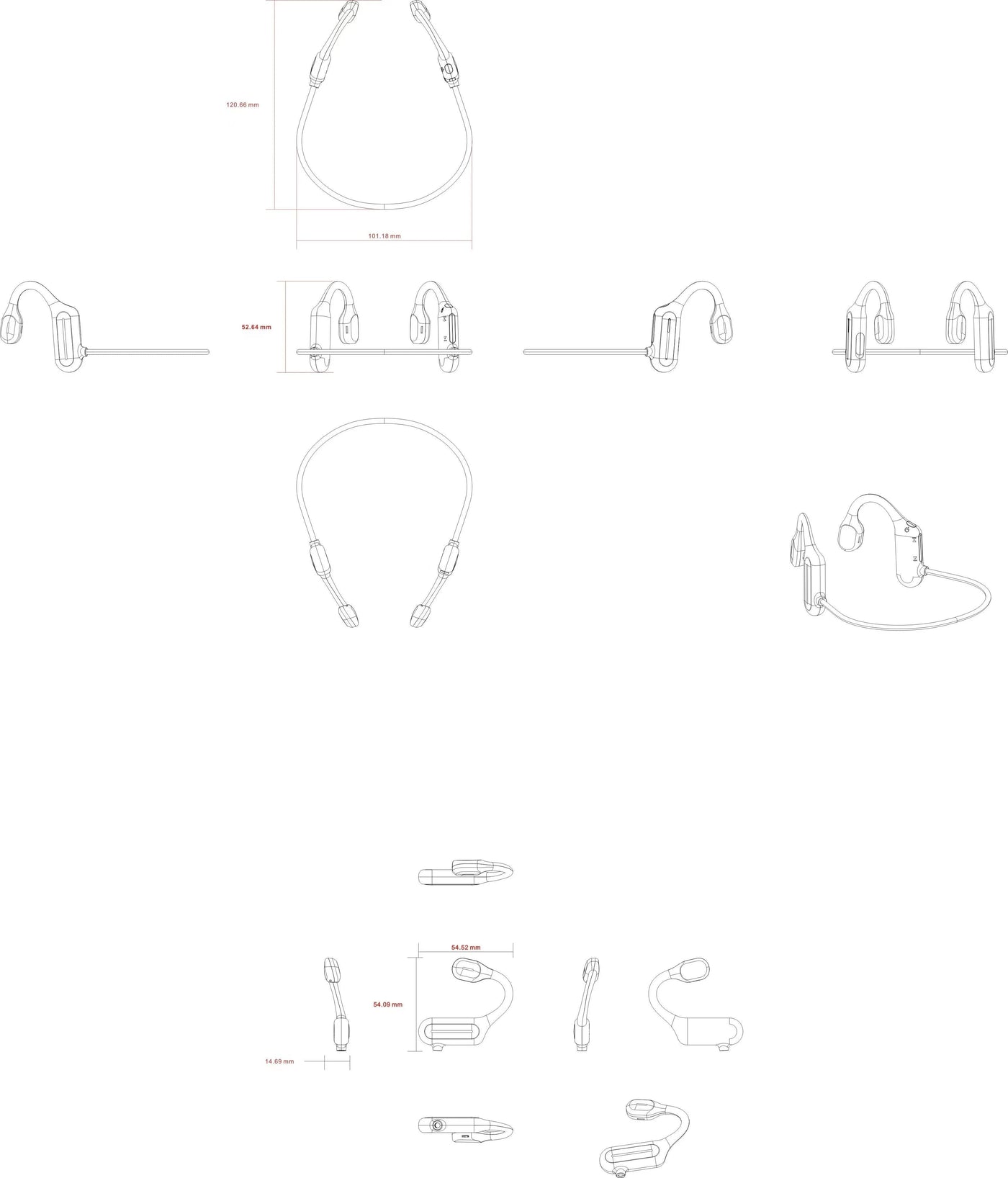 Bone Conduction Headphones Wireless Lightweight Sport Earphones