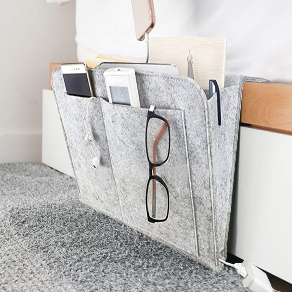 Bedside Storage Organizer Felt Hanging Bag For Bedroom Essentials