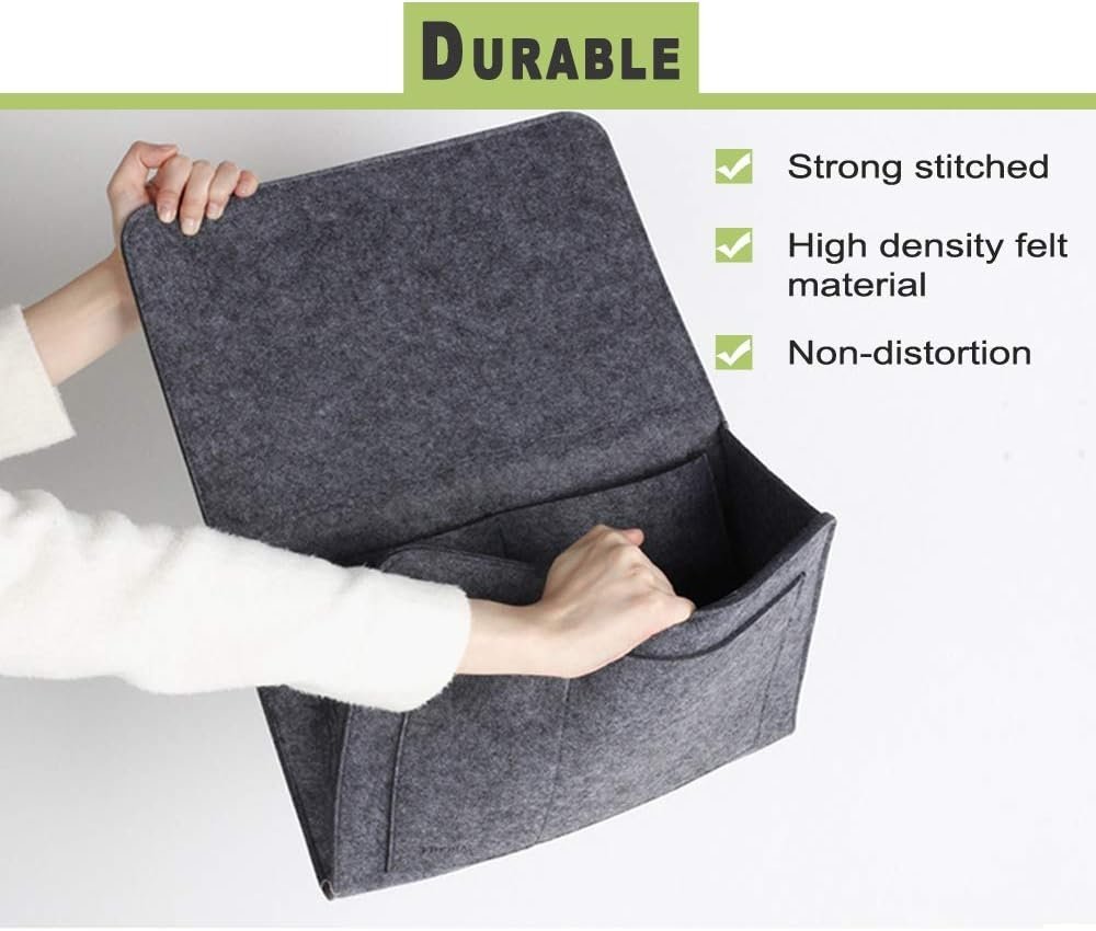 Bedside Storage Organizer Felt Hanging Bag For Bedroom Essentials