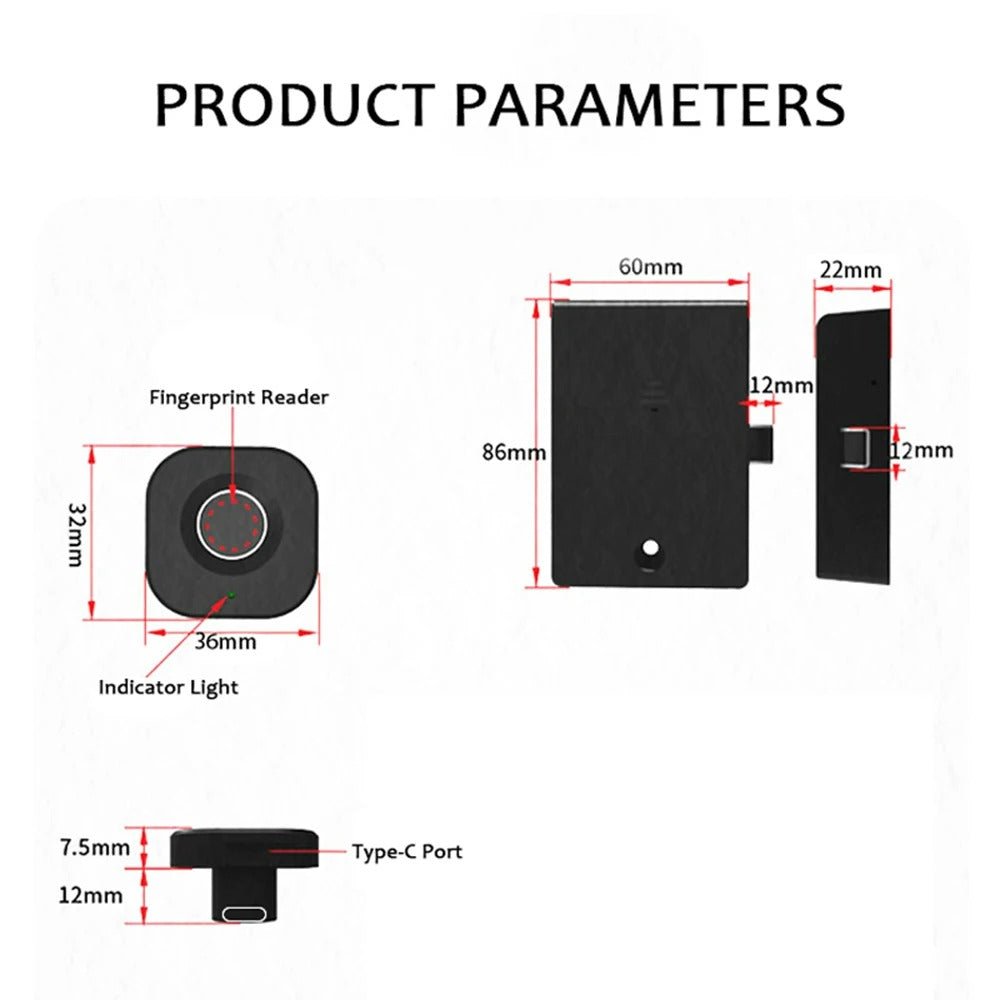 Biometric Fingerprint Lock For Cabinet Secure Easy Access Control