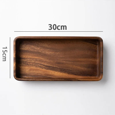 Black Walnut Wood Tray Elegant Dessert Tea Organizer For Home Decor
