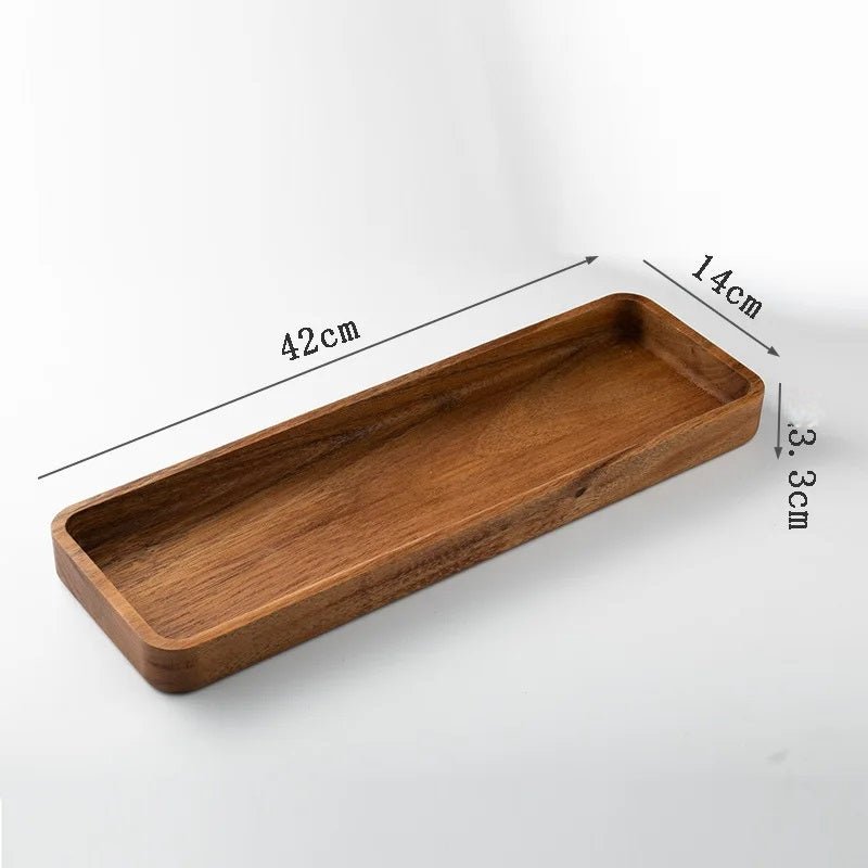 Black Walnut Wood Tray Elegant Dessert Tea Organizer For Home Decor