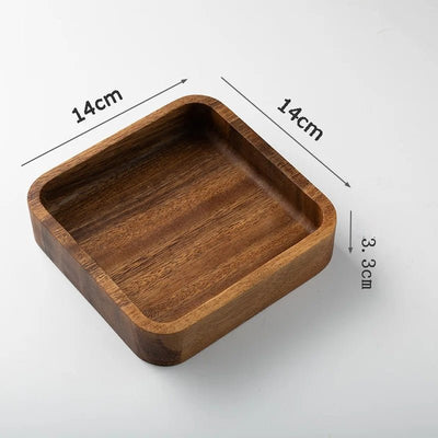 Black Walnut Wood Tray Elegant Dessert Tea Organizer For Home Decor