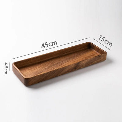Black Walnut Wood Tray Elegant Dessert Tea Organizer For Home Decor
