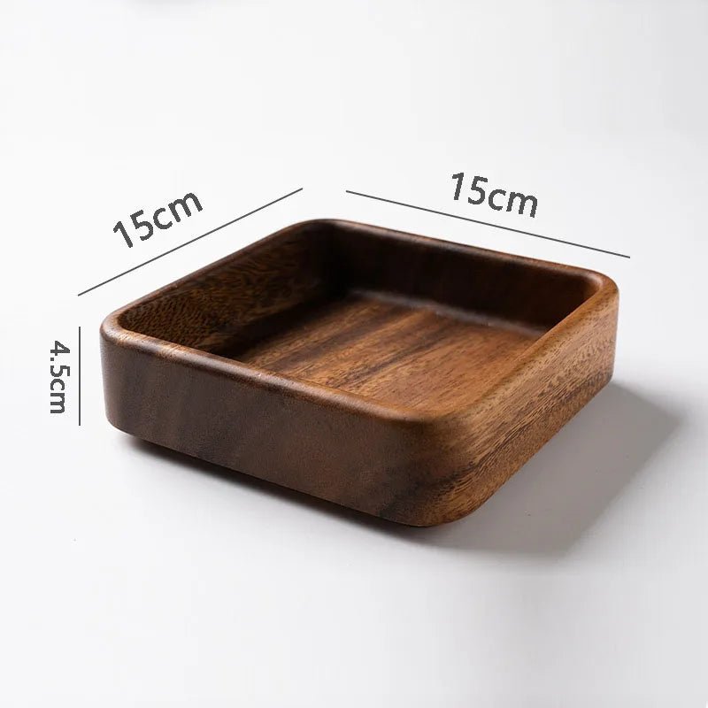 Black Walnut Wood Tray Elegant Dessert Tea Organizer For Home Decor