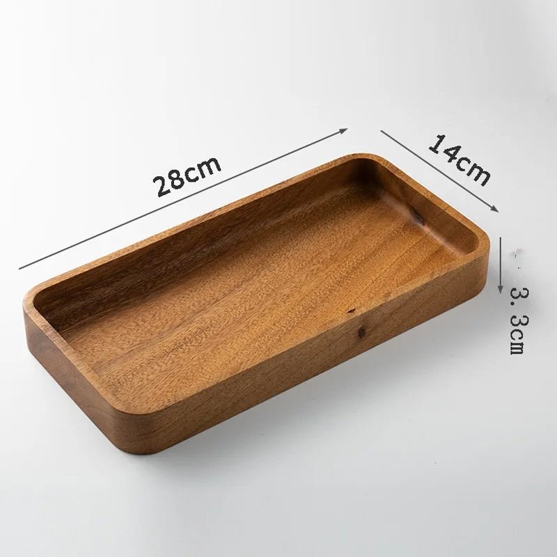 Black Walnut Wood Tray Elegant Dessert Tea Organizer For Home Decor