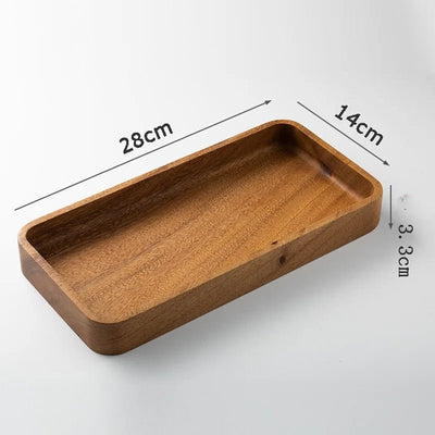 Black Walnut Wood Tray Elegant Dessert Tea Organizer For Home Decor