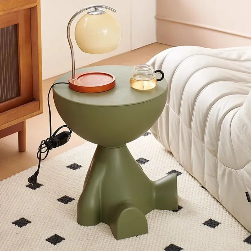 Nordic Plastic Round Coffee Table Minimalist Bedside Living Room Accent