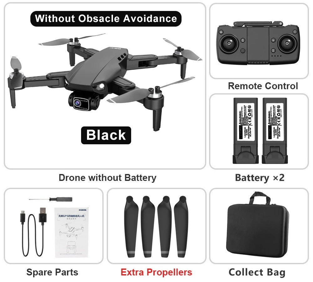 RC Drone With 8K Camera GPS 5G Dual Lens 2-Axis Gimbal