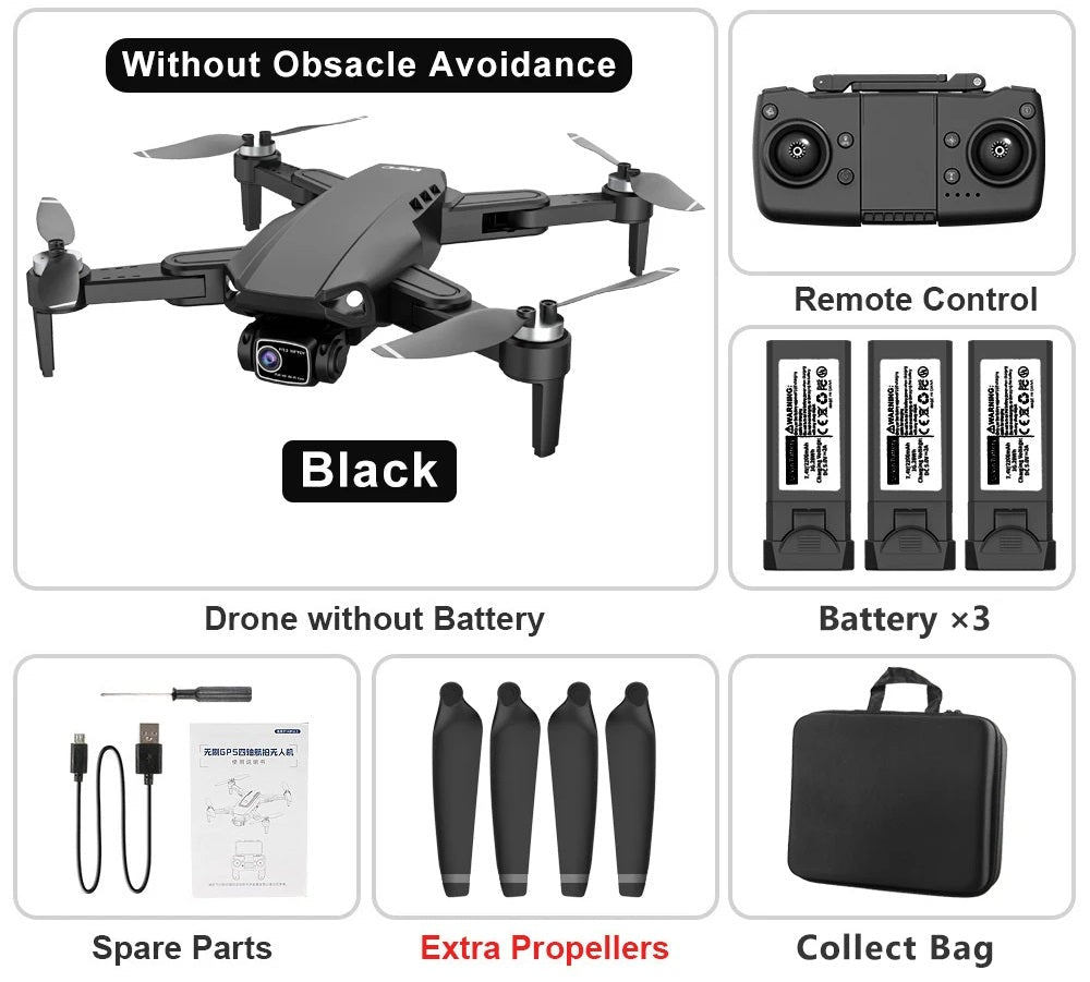 RC Drone With 8K Camera GPS 5G Dual Lens 2-Axis Gimbal