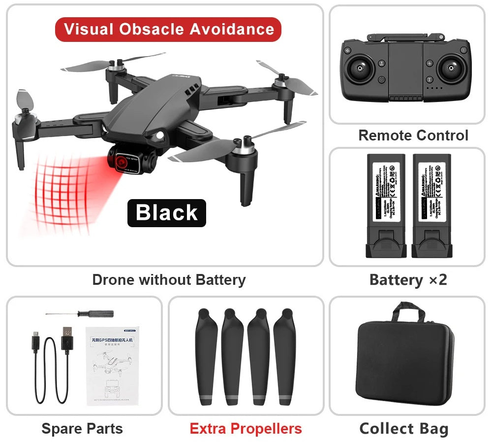 RC Drone With 8K Camera GPS 5G Dual Lens 2-Axis Gimbal
