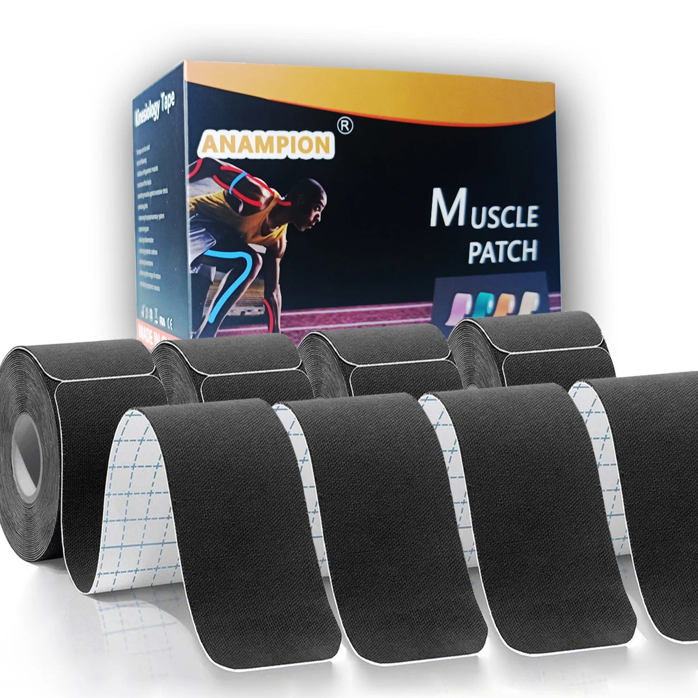 Kinesiology Tape 4 Rolls Waterproof Breathable Latex-Free Athletic Tape