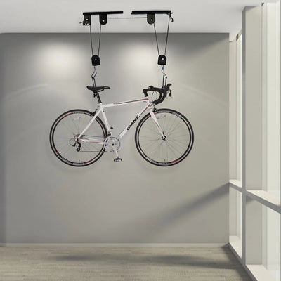 Ceiling-Mounted Bike Hoist Heavy Duty Pulley System For Garage Storage