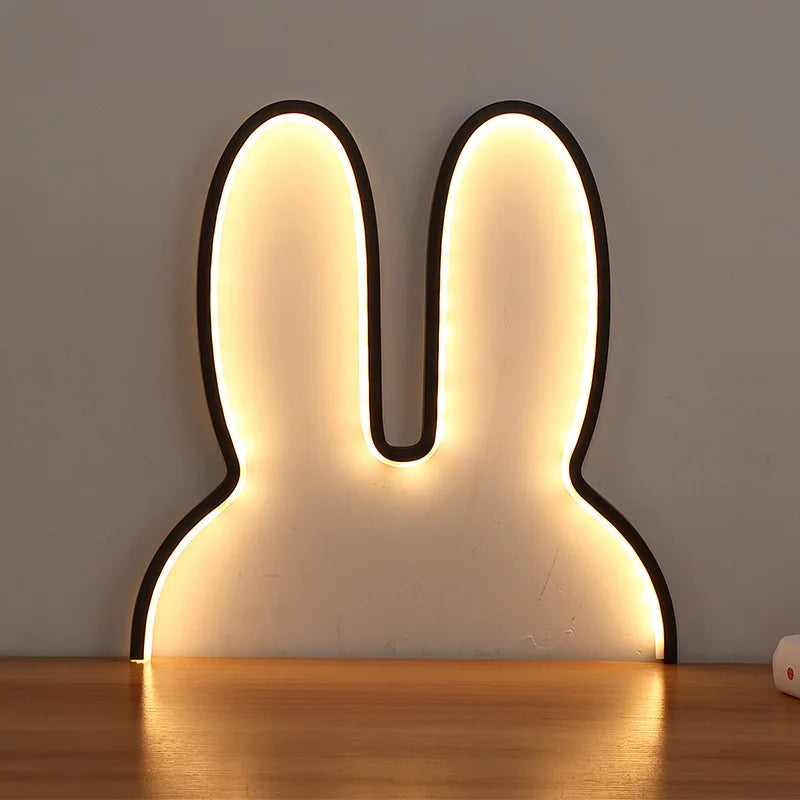 Rabbit LED Night Light USB Powered Bedside Lamp For Kids