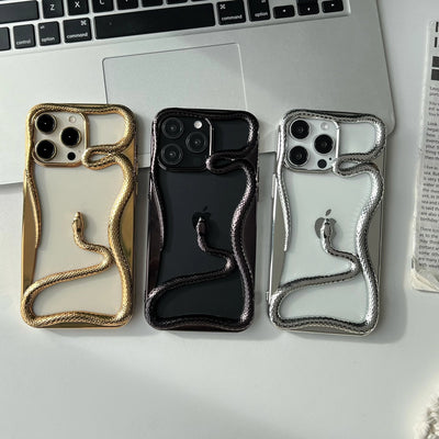 IPhone Electroplated Phone Case Soft TPU Shockproof Cover Snake Design