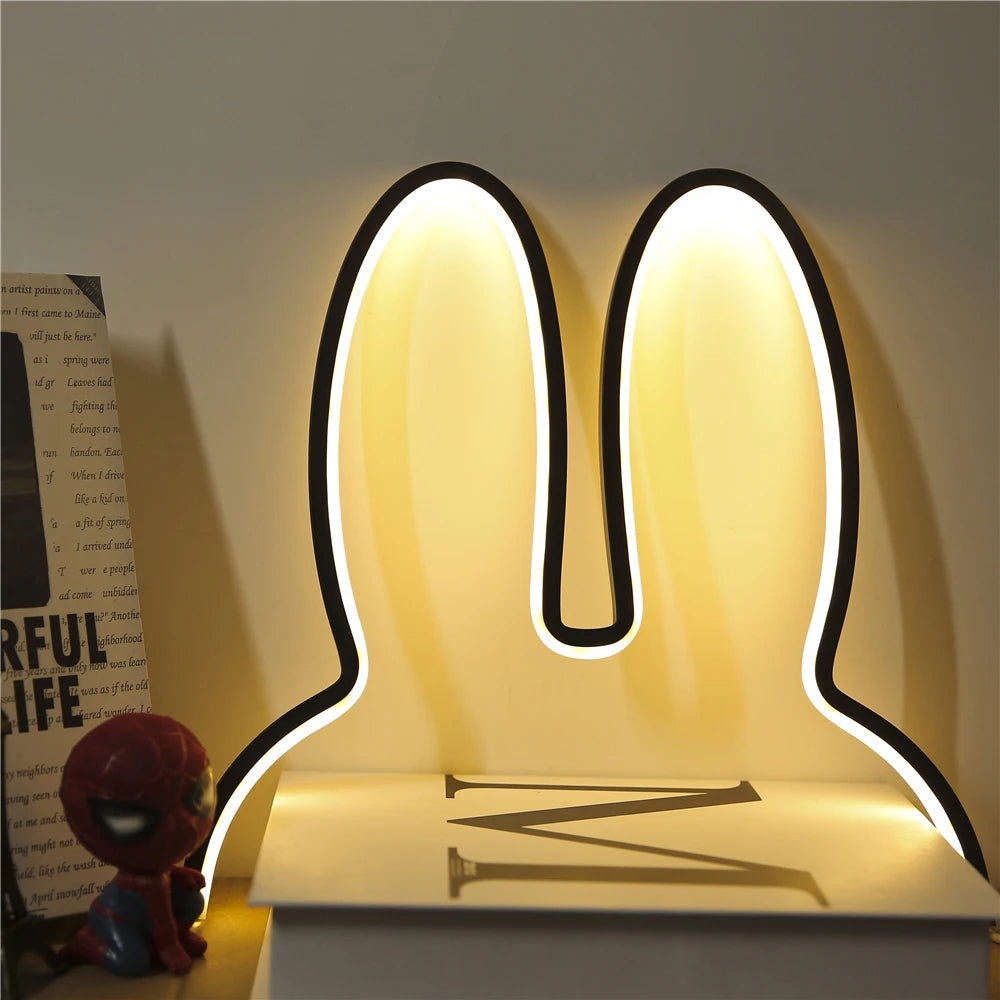 Rabbit LED Night Light USB Powered Bedside Lamp For Kids