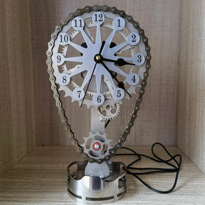 Timing Chain Clock Metal Edition With Rotating Gear Design
