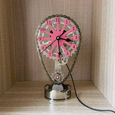 Timing Chain Clock Metal Edition With Rotating Gear Design