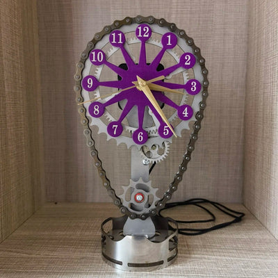 Timing Chain Clock Metal Edition With Rotating Gear Design