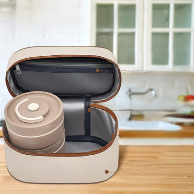 Stackable 4-Tier Bento Lunch Box Stainless Steel With Cutlery Set