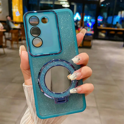 Vivo V29E Shockproof Mirror Case Glittery Stylish Holder Protection