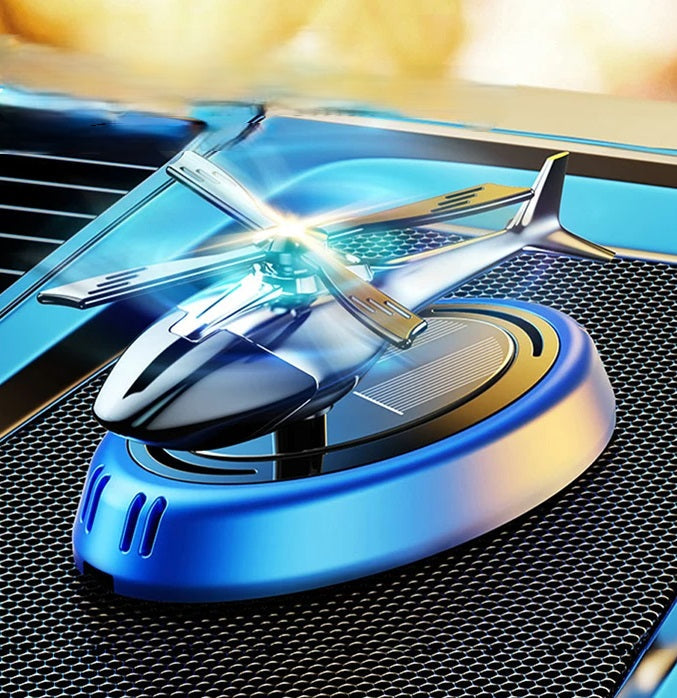 Solar-Powered Car Air Freshener Rotating Helicopter Aroma Diffuser
