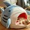 Shark-Shaped Cat Bed Cozy Semi Closed Nest For Pet Comfort