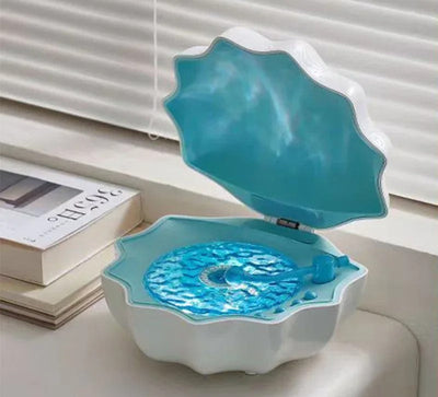 Retro Shell Bluetooth Speaker With Colorful Projection And Sleep Sounds