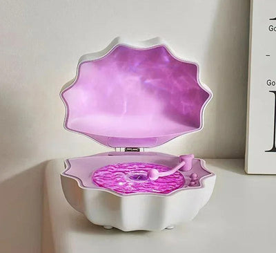 Retro Shell Bluetooth Speaker With Colorful Projection And Sleep Sounds
