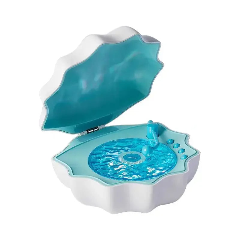 Retro Shell Bluetooth Speaker With Colorful Projection And Sleep Sounds