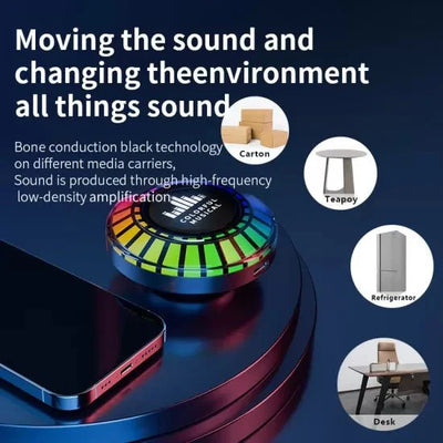 Bone Conduction Bluetooth Speaker Portable Mini With 24 Color Rhythm Light