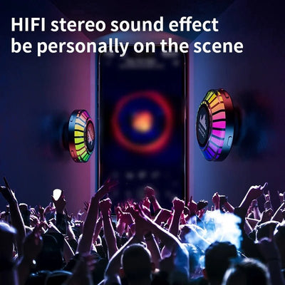 Bone Conduction Bluetooth Speaker Portable Mini With 24 Color Rhythm Light