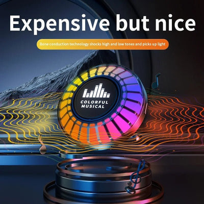 Bone Conduction Bluetooth Speaker Portable Mini With 24 Color Rhythm Light
