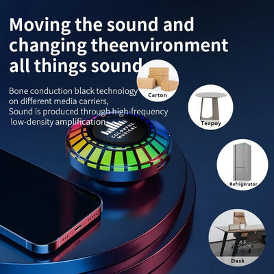 Bone Conduction Bluetooth Speaker Portable Mini With 24 Color Rhythm Light